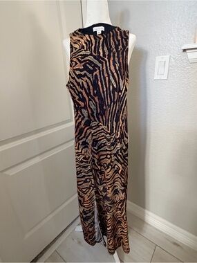Topshop Nordstrom Brand Women's Sleeveless Zebra-Print dress in Brown & Black